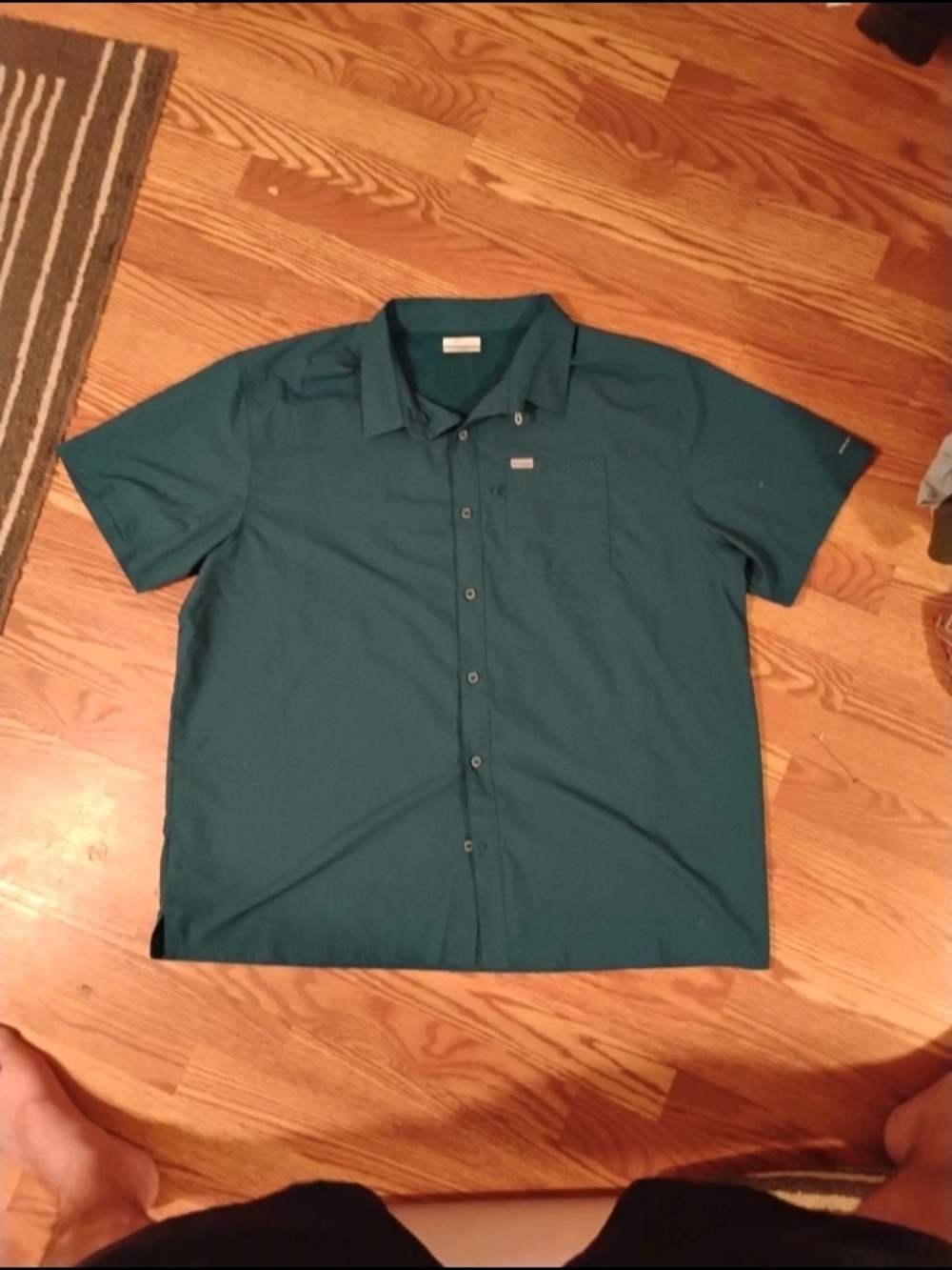 Columbia Men's Short-Sleeve Button-Down Shirt - Teal Green